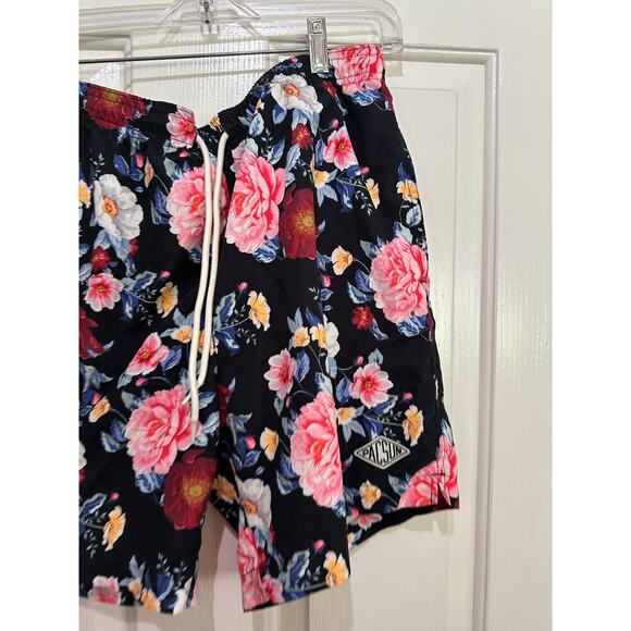 Pac Sun Men’s Black Floral Print Trunks Swim Shorts Size Medium - Picture 2 of 4